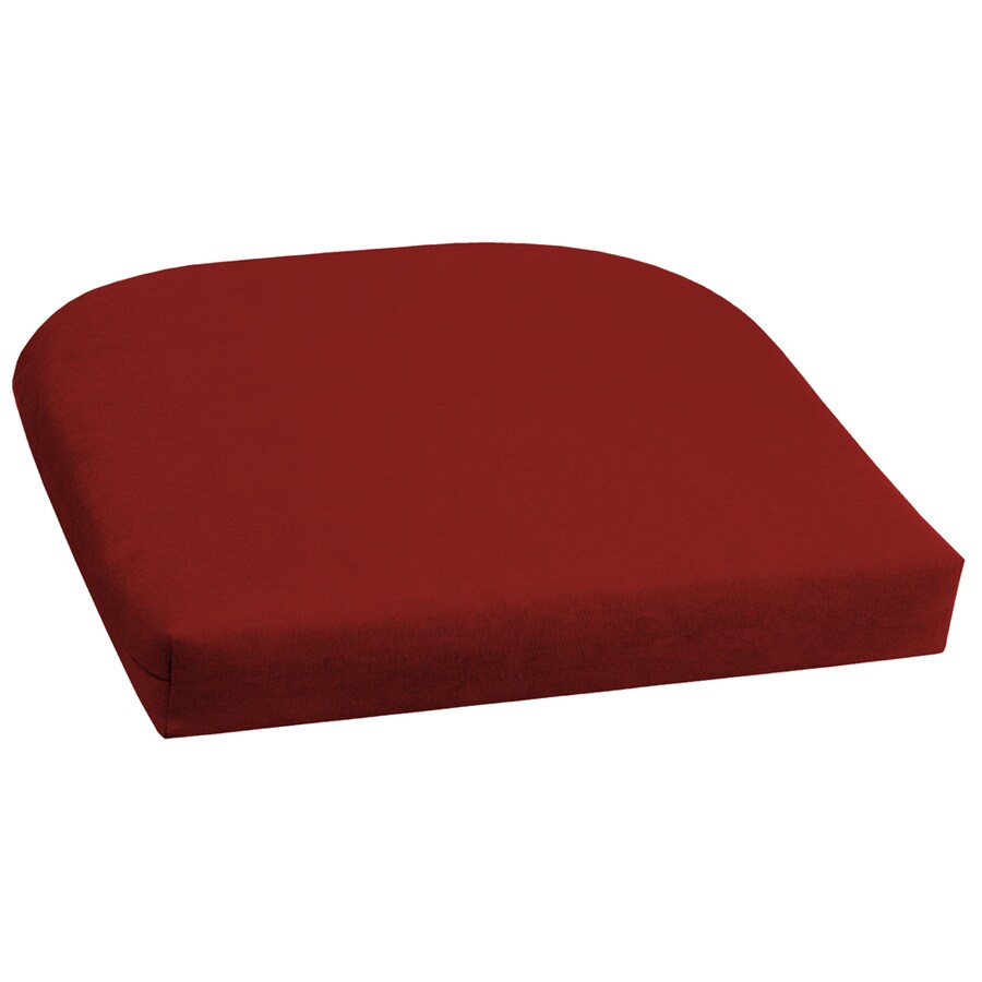 18in L x 20in W Red Solid Patio Chair Cushion at