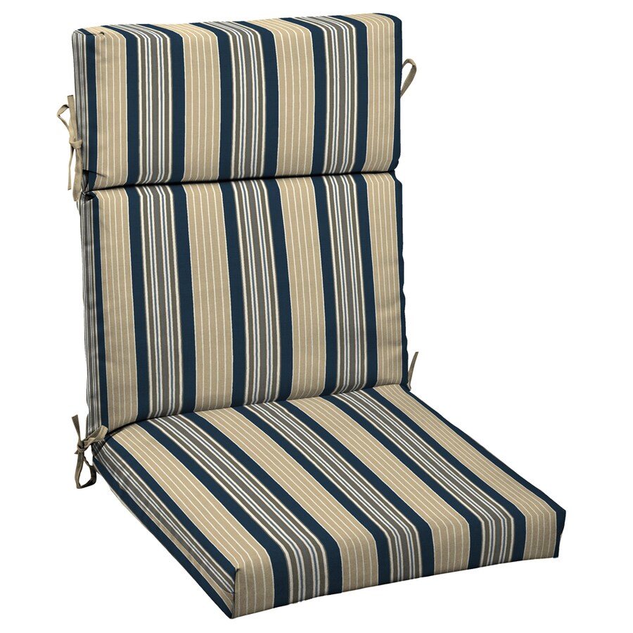 46" x 22" Stripe Navy Blue Chair Cushion at