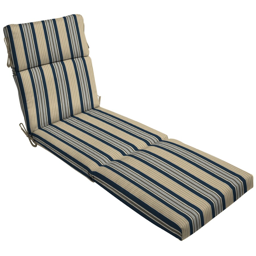 79" x 23" Stripe Navy Blue Chaise Cushion at