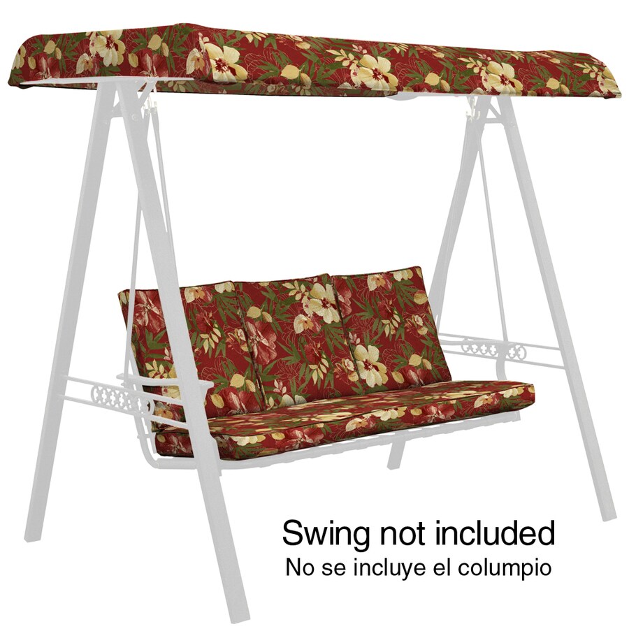 Garden Treasures Red Floral Cushion for Porch Swing at