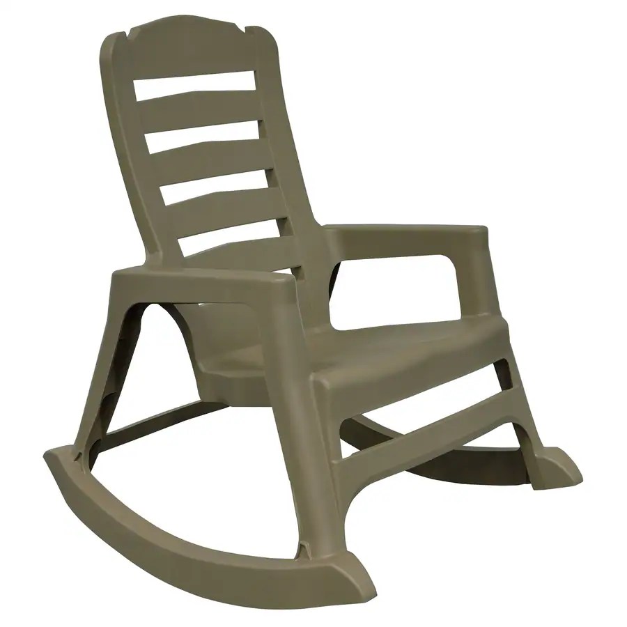 Adams Manufacturing Big Easy Stackable Gray Plastic Frame Rocking Chair