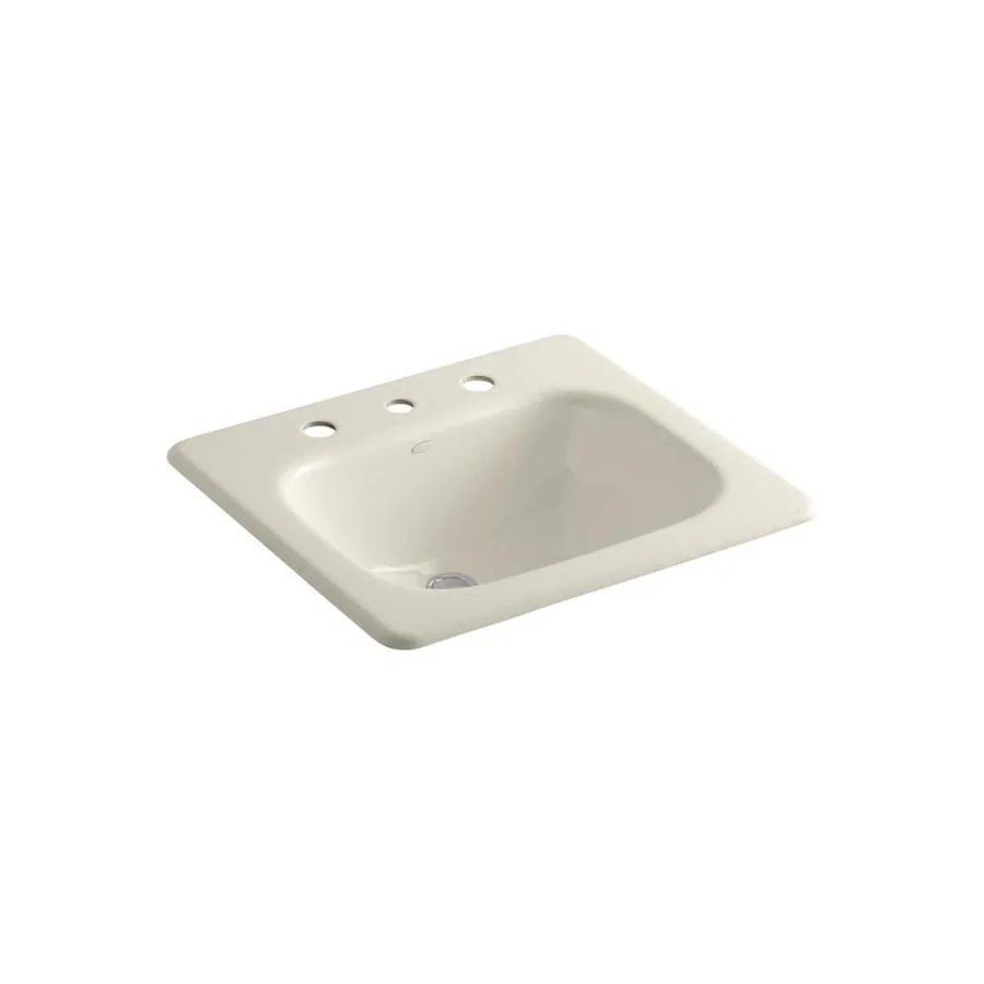 KOHLER Tahoe Almond Cast Iron DropIn Rectangular Bathroom Sink with