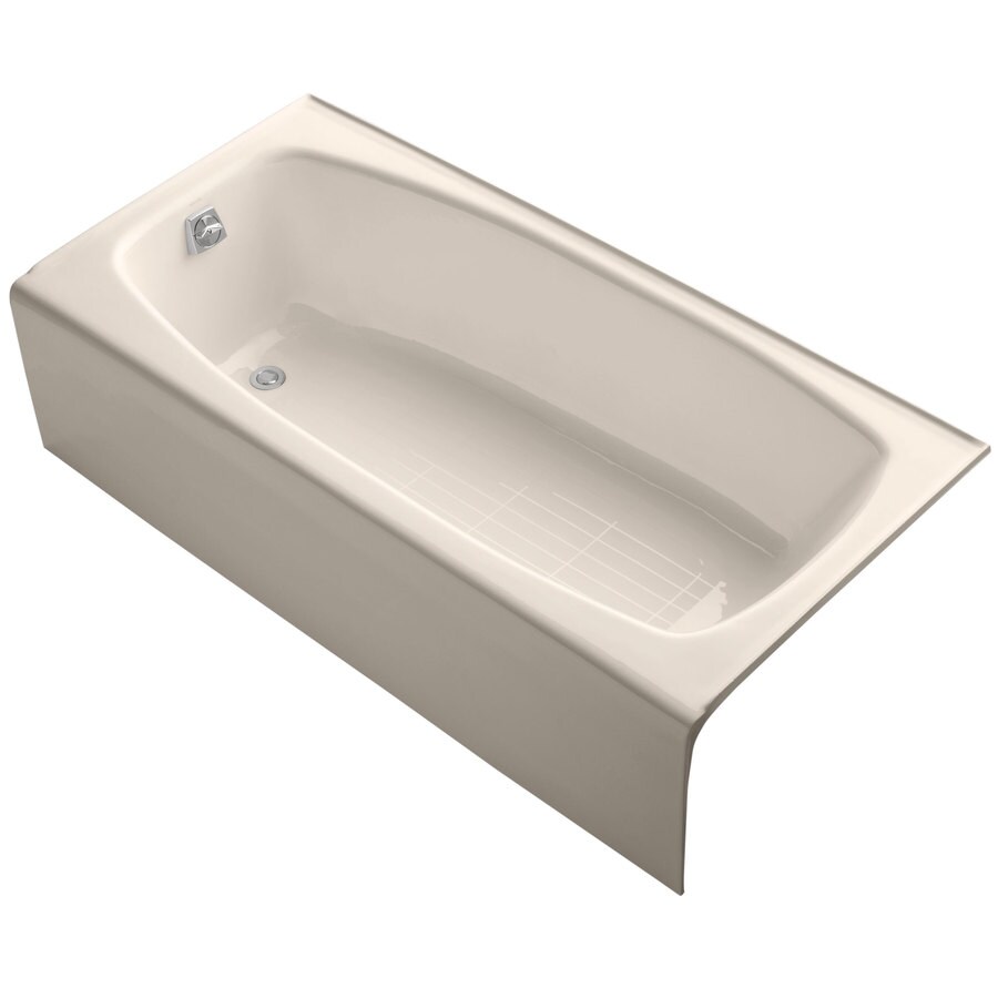KOHLER Dynametric Innocent Blush Cast Iron Rectangular Skirted Bathtub