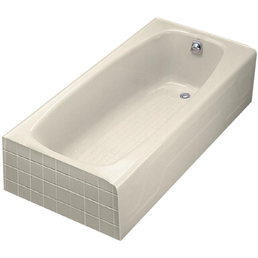 KOHLER Dynametric 60in Almond Cast Iron Oval In Rectangle RightHand