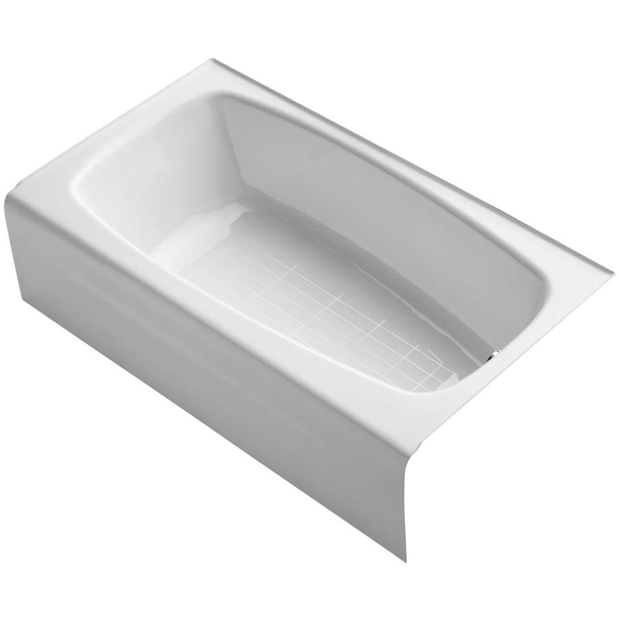 KOHLER Seaforth 30.25in W x 54in L White Cast Iron Rectangular Right