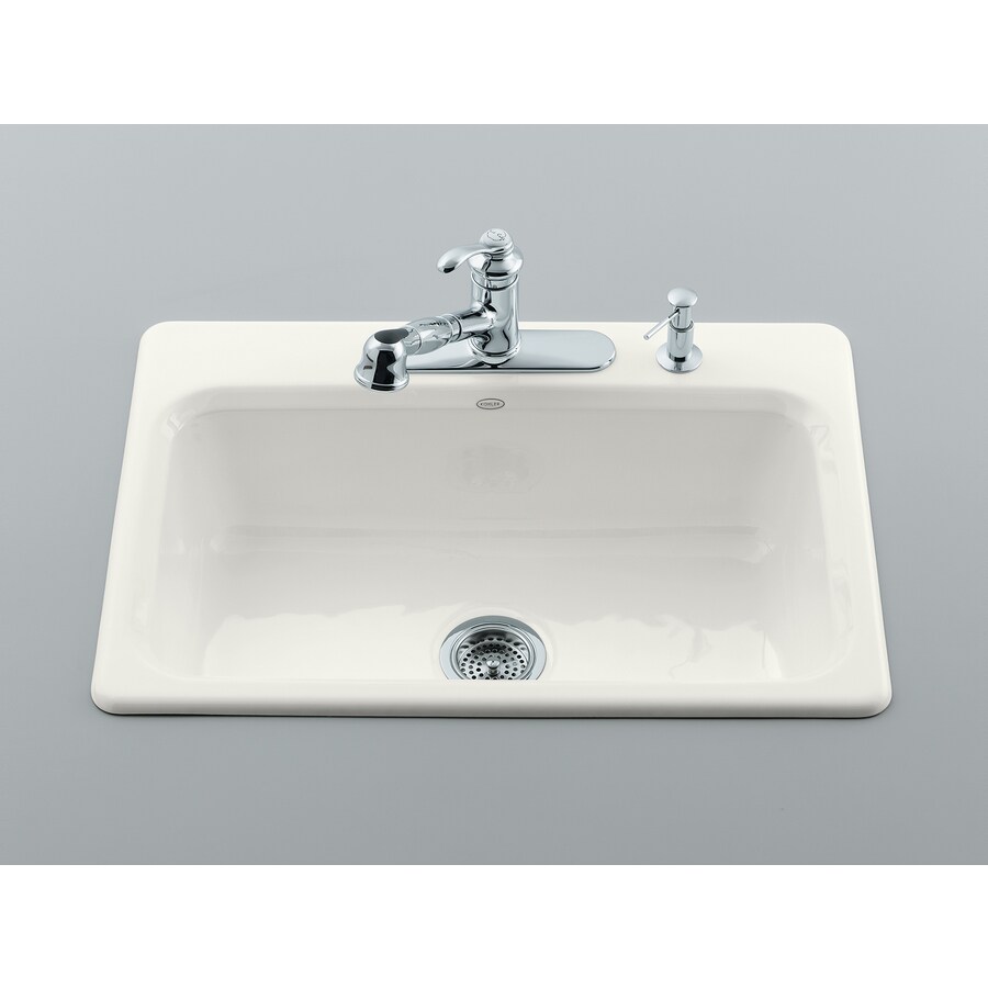 Shop KOHLER Bakersfield 22in x 31in White SingleBasin Cast Iron Drop