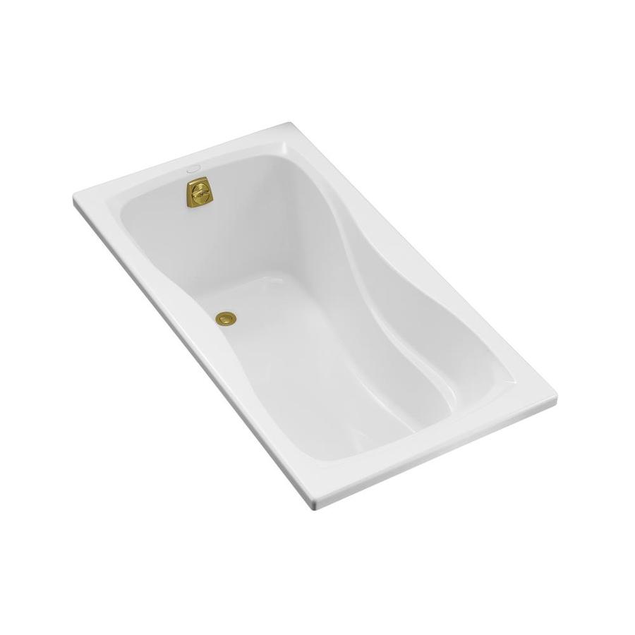 KOHLER Hourglass 32in W x 60in L White Acrylic Hourglass Reversible