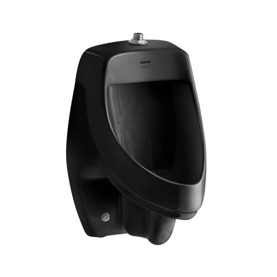 KOHLER 13.5in W x 20.375in H Black Wallmounted Urinal at