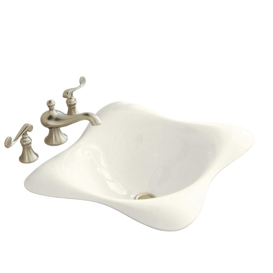 KOHLER Dolce Vita Biscuit Cast Iron DropIn Square Bathroom Sink at