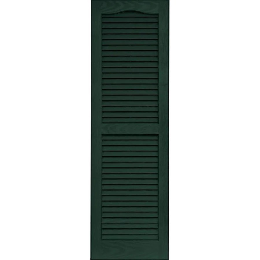 Vantage 2Pack Midnight Green Louvered Vinyl Exterior Shutters