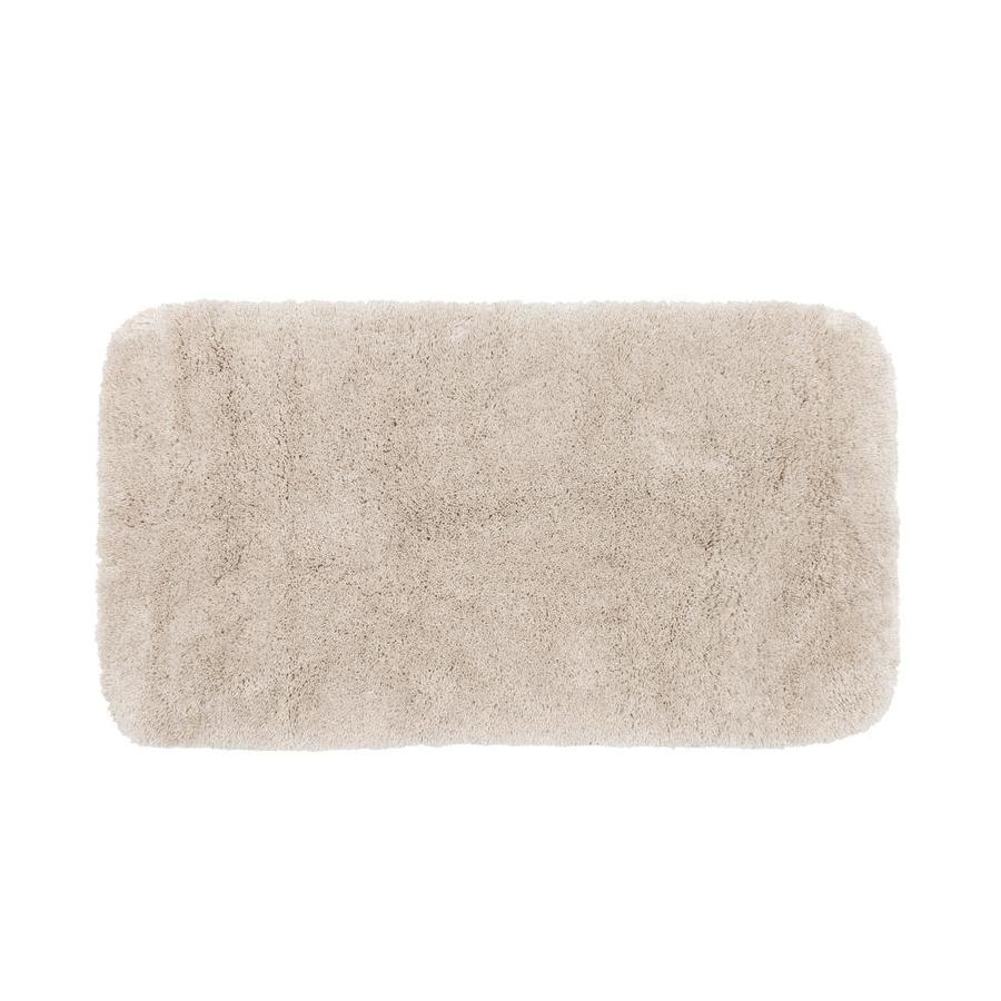 Style Selections 20in x 34in Cream Cotton Bath Rug in the Bathroom