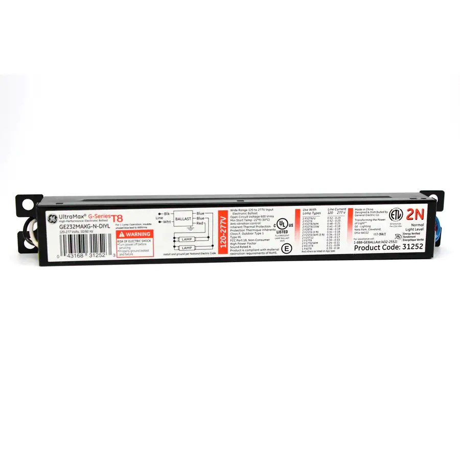 GE 2Bulb Commercial Electronic Fluorescent Light Ballast in the