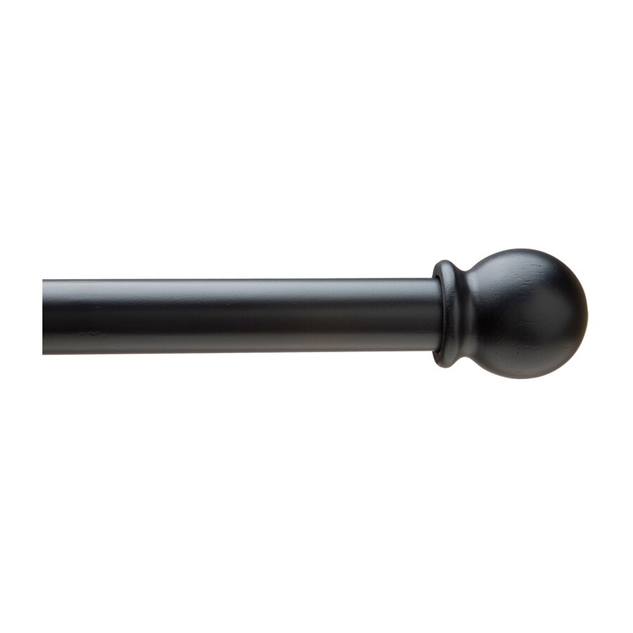 Shop Project Source Black Wood Curtain Rod Set at