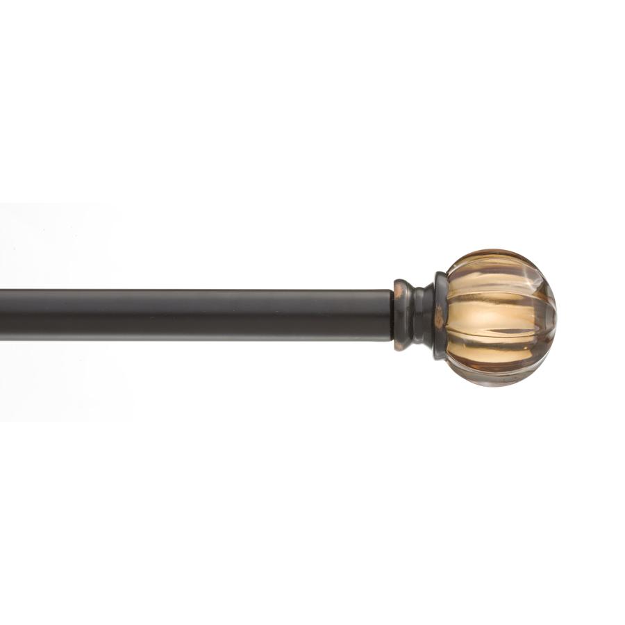 Allen + roth 72in to 144in Bronze Single Curtain Rod at