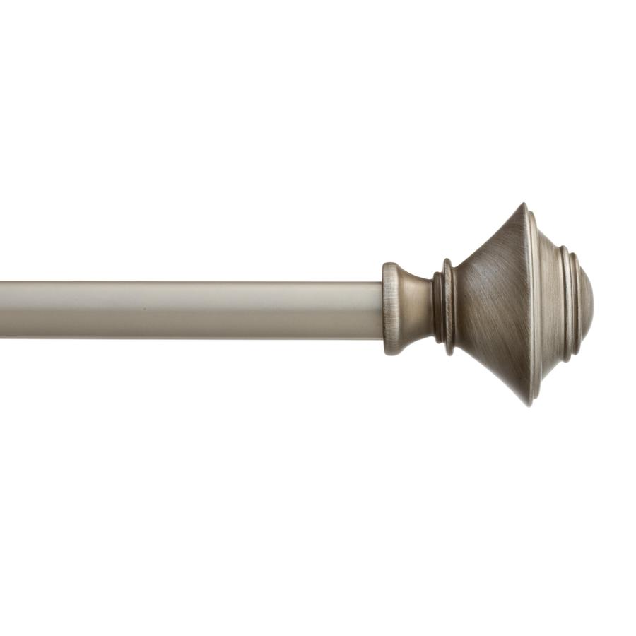 Style Selections 48in to 84in Pewter Steel Single Curtain Rod at