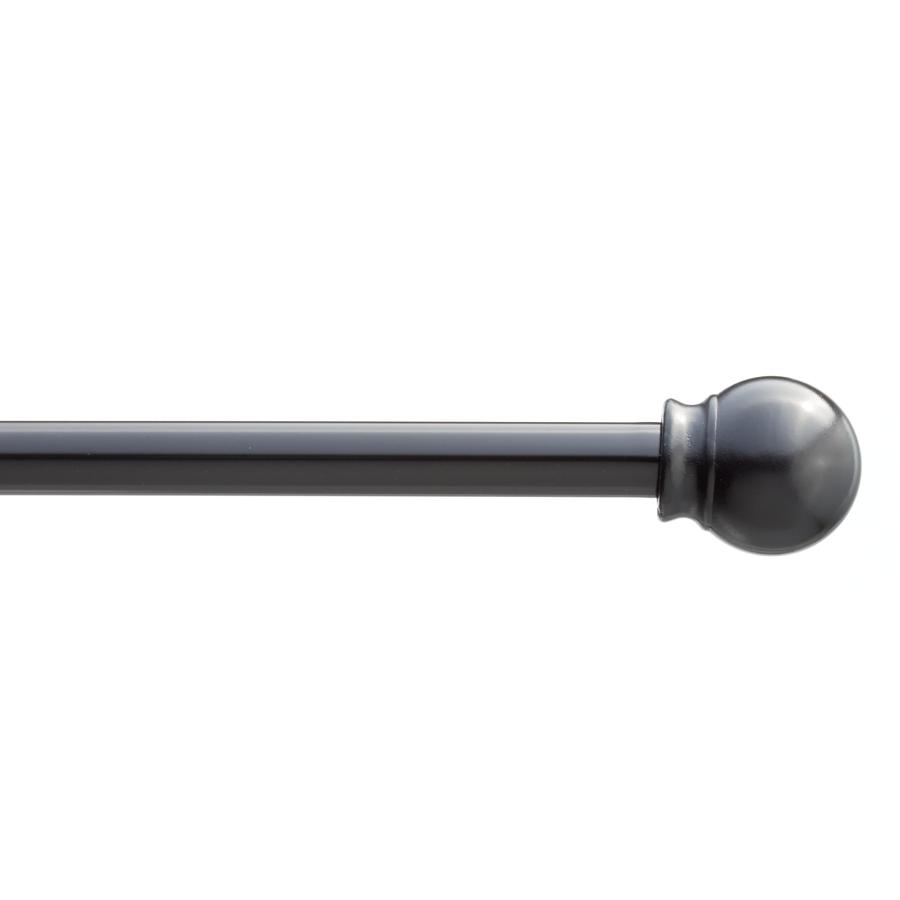 Project Source 28in to 48in Black Steel Single Curtain Rod at