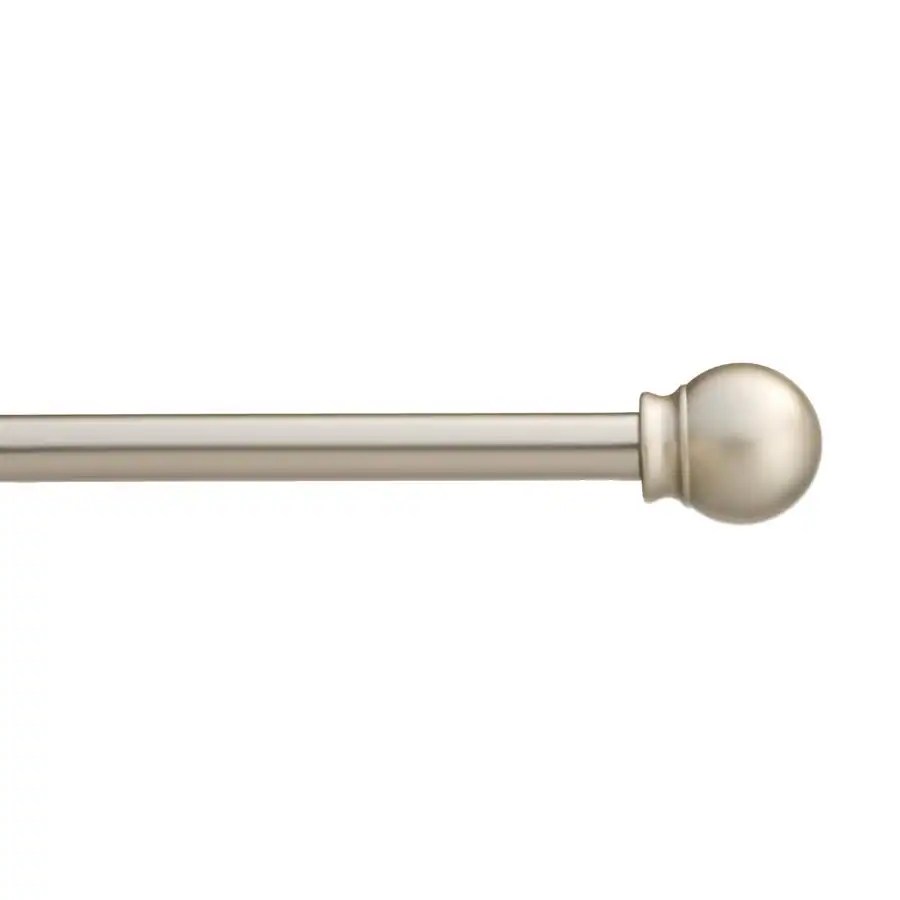Project Source 28in to 48in Satin Nickel Steel Single Curtain Rod at