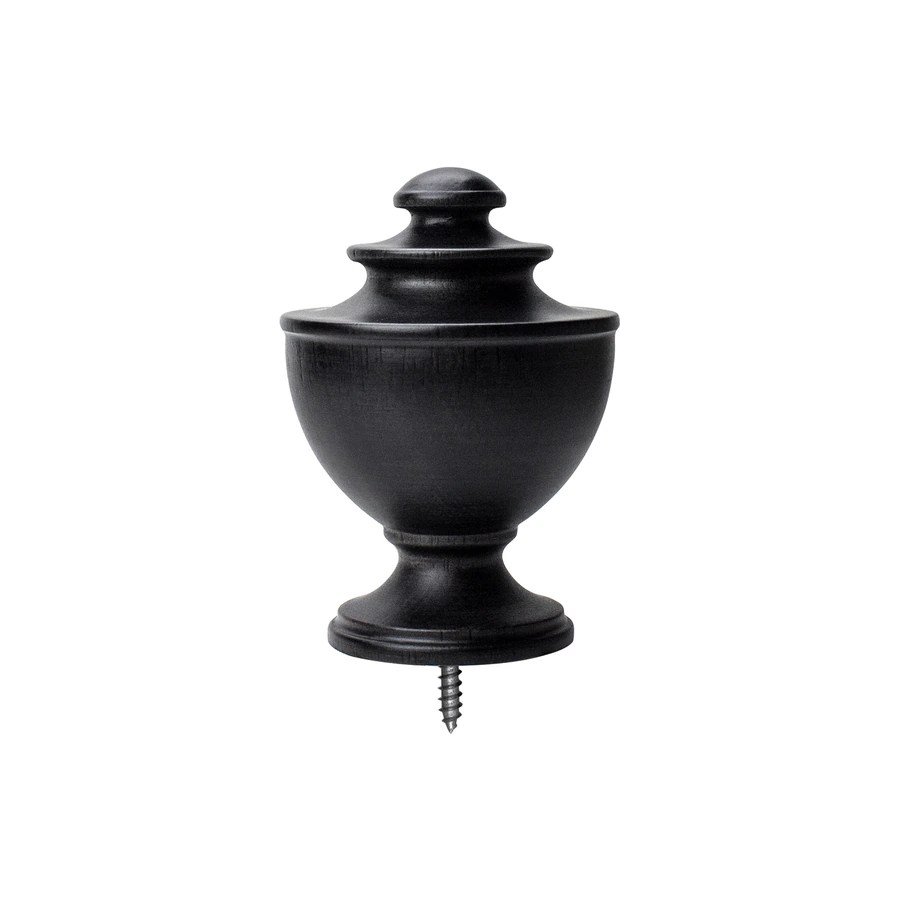 Shop allen + roth 2-Pack Espresso Wood Curtain Rod Finials at Lowes.com