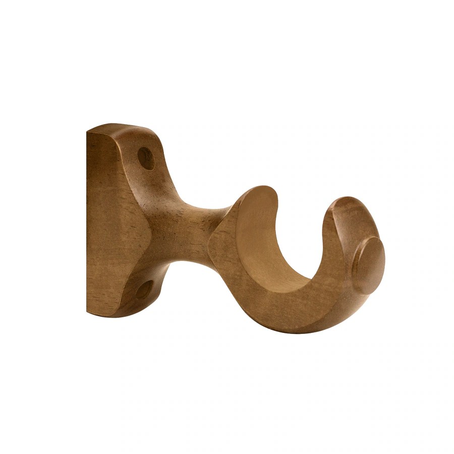 Shop allen + roth 2Pack Tobacco Wood Curtian Rod Brackets at