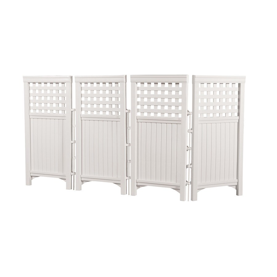 Suncast Wood Style 23in W x 44in H White Plastic Outdoor Privacy
