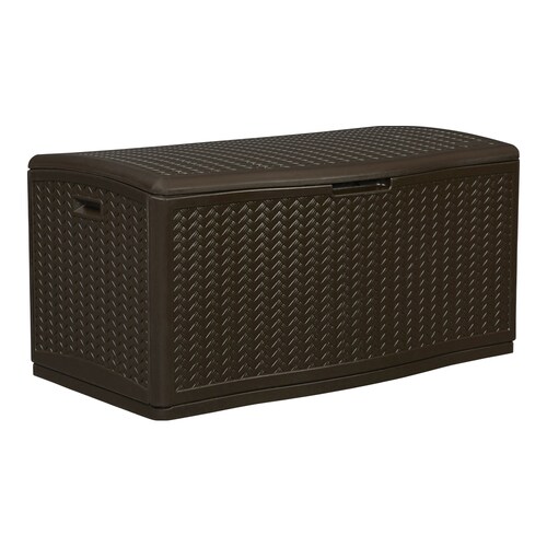 Suncast 52.75in L x 29in 124Gallon Java Plastic Deck Box in the Deck