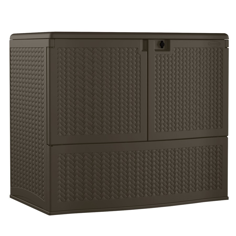 Suncast 49.563in L x 13.938in 195Gallon Brown Plastic Deck Box in