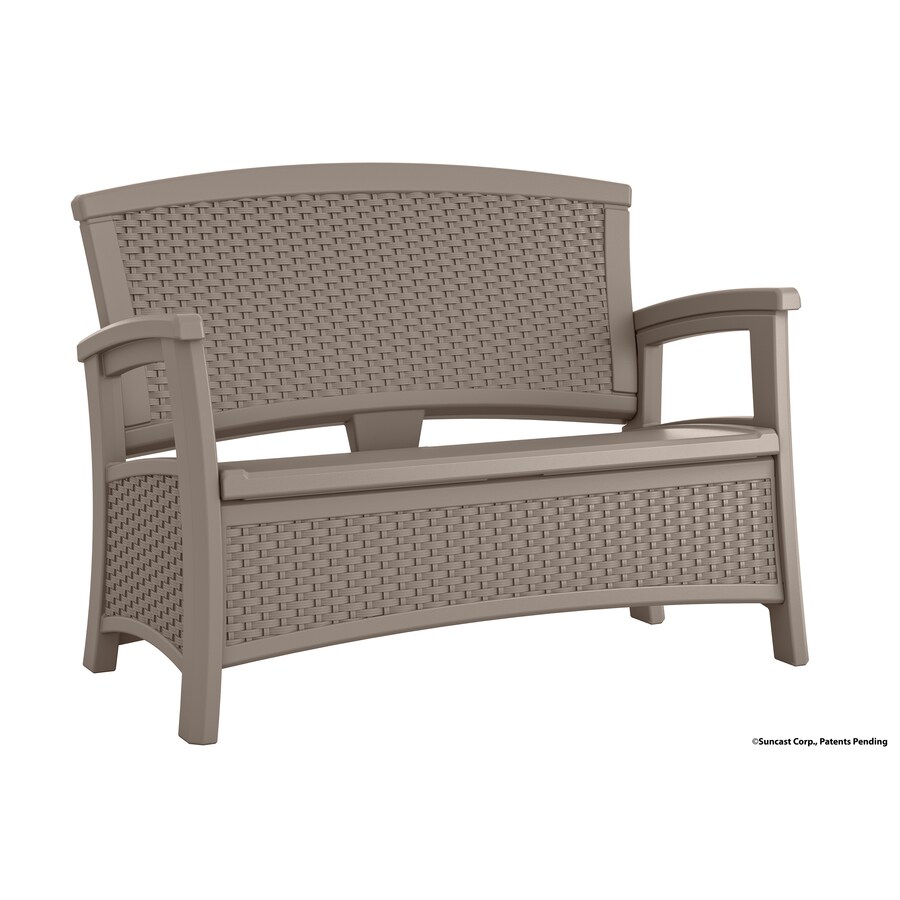 Suncast Suncast Elements 29.75in W x 47in L Taupe Resin Patio Bench