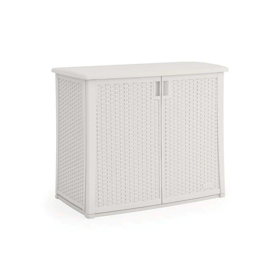 Suncast 42.313in L x 14.313in 97Gallon White Plastic Deck Box in the