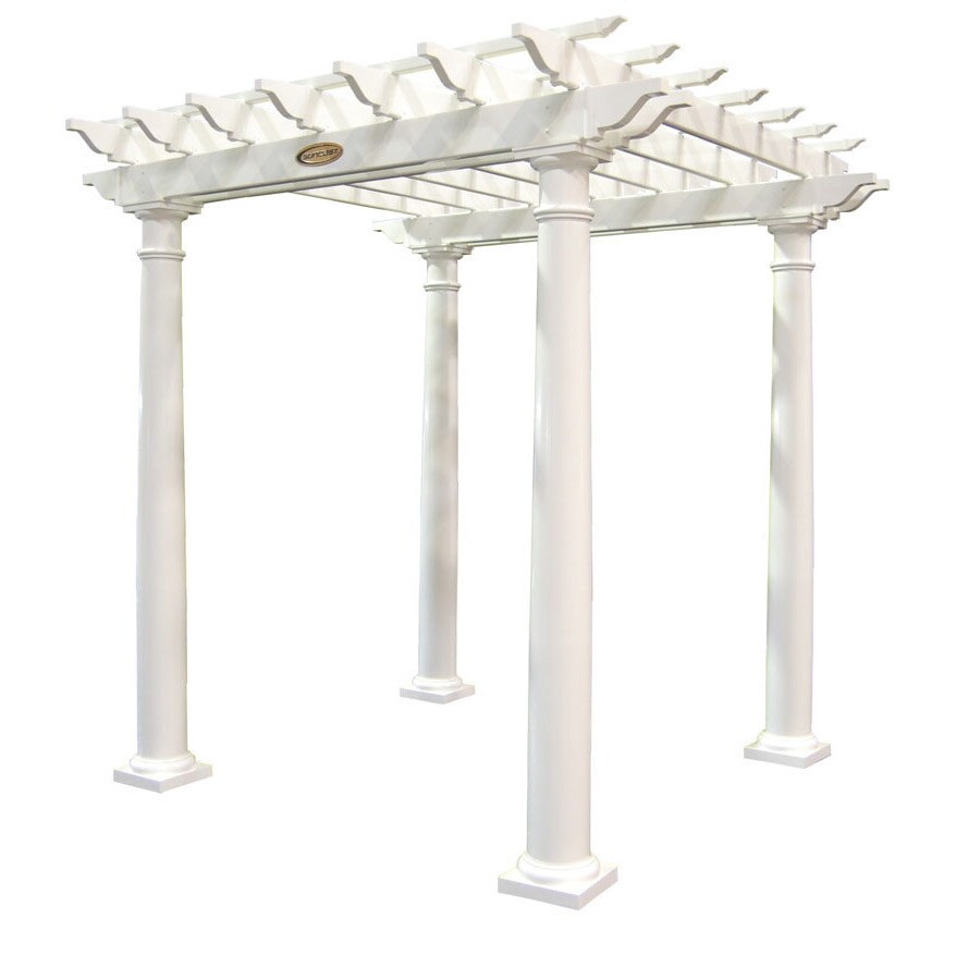 Suncast Pergola 96in W x 105in L x 105in H White Freestanding
