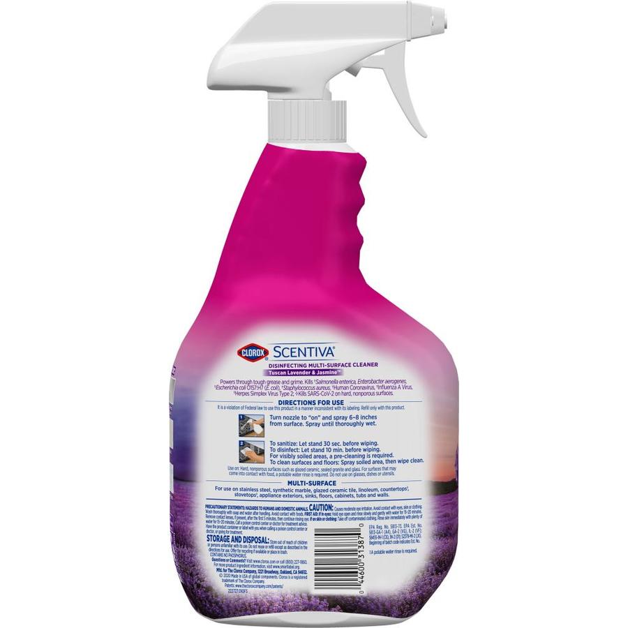 Clorox Scentiva 32fl oz Tuscan Lavender and Jasmine Disinfectant Liquid AllPurpose Cleaner in