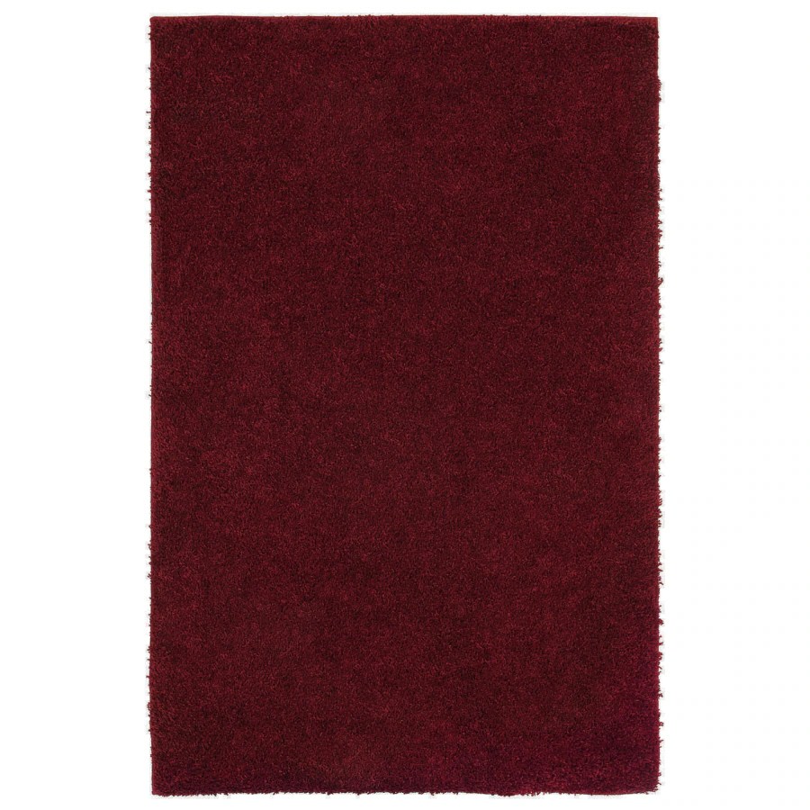 Shaw Living Shaggedy Shag Rectangular Red Solid Tufted Area Rug