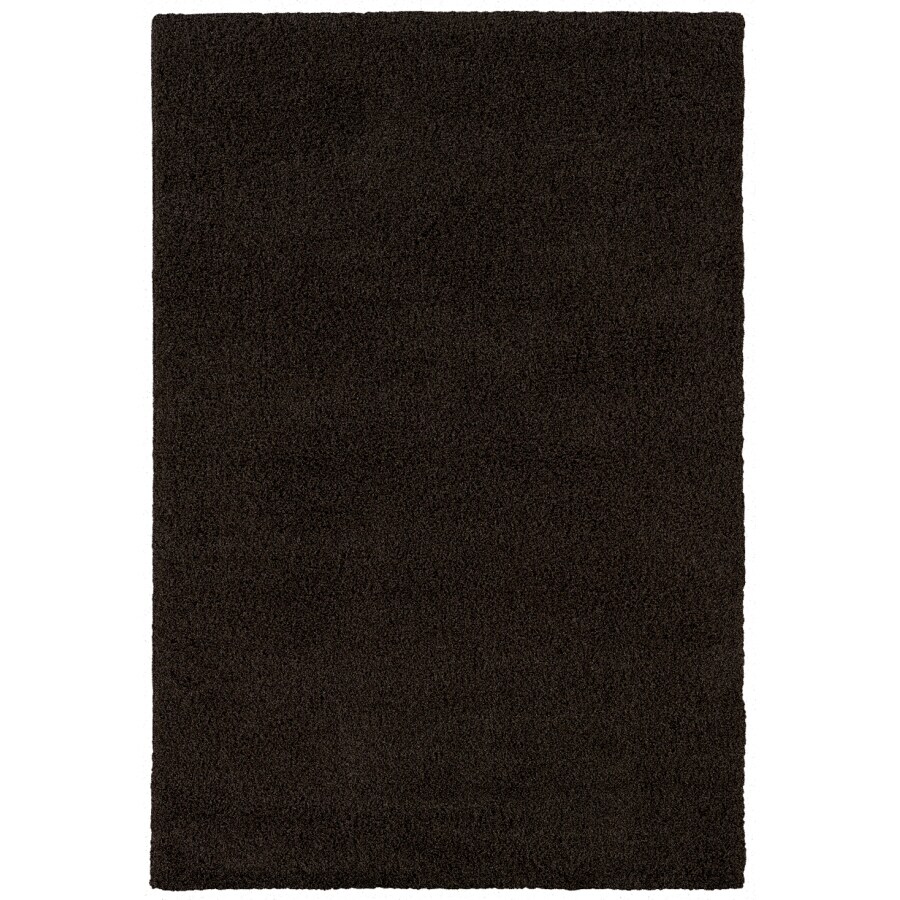 Shaw Living 5' x 7' Black Shaggedy Shag Area Rug at