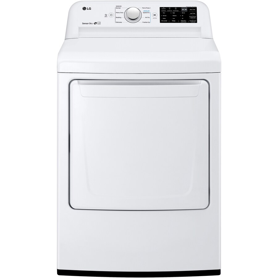 LG 7.3cu ft Reversible Side Swing Door Gas Dryer (White) ENERGY STAR