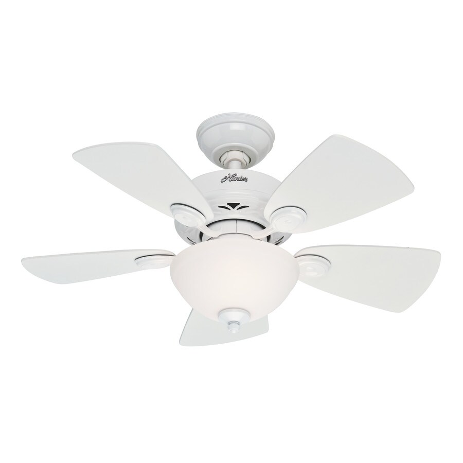 Hunter Watson LED 34in Satin White LED Indoor Ceiling Fan with Light