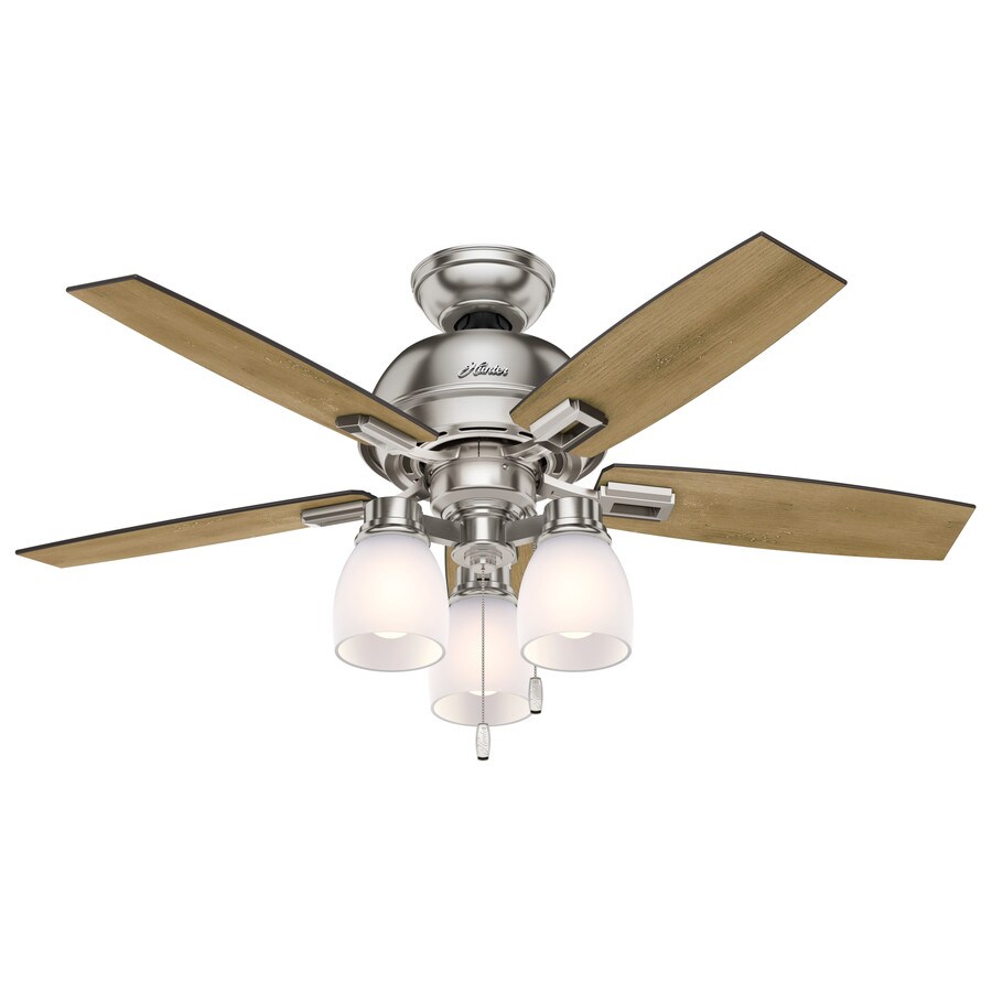 Hunter Donegan Brushed Nickel 44in LED Indoor Ceiling Fan with Light
