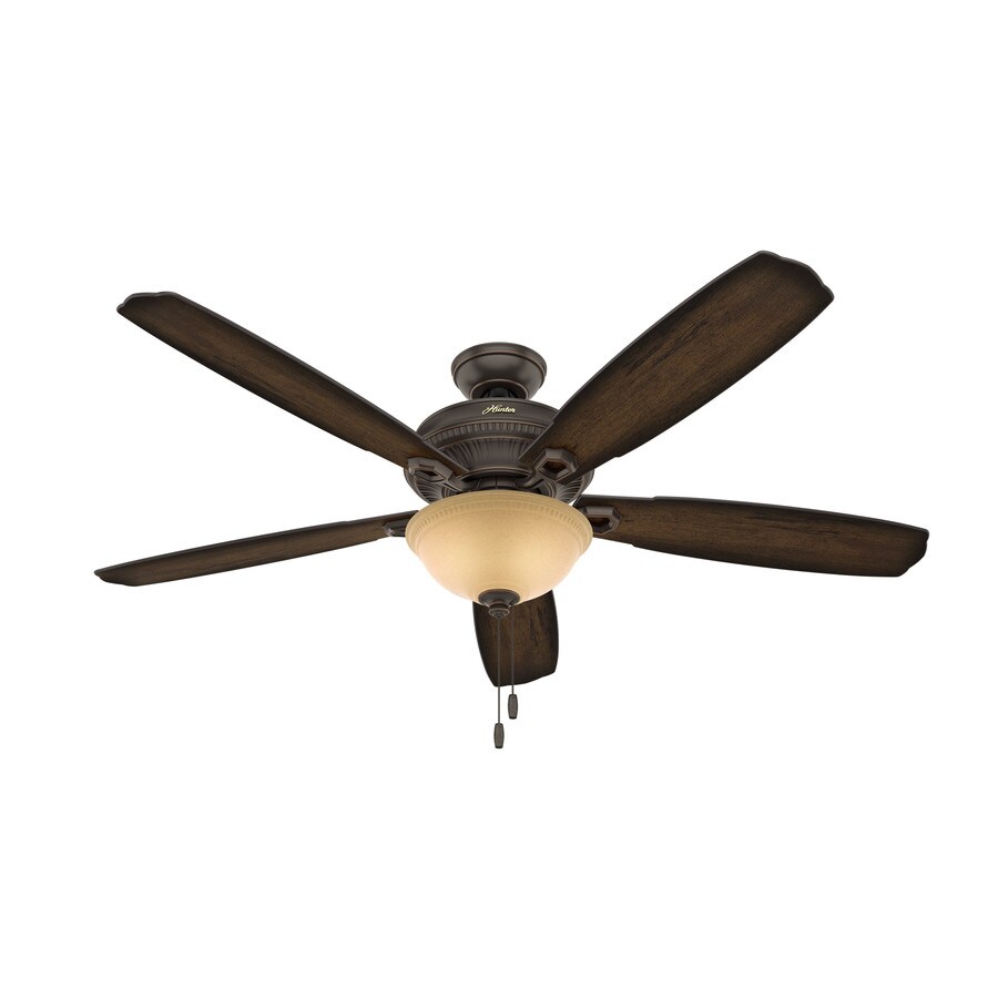 Hunter Ambrose 60in Onyx Bengal Bronze LED Indoor Ceiling Fan with