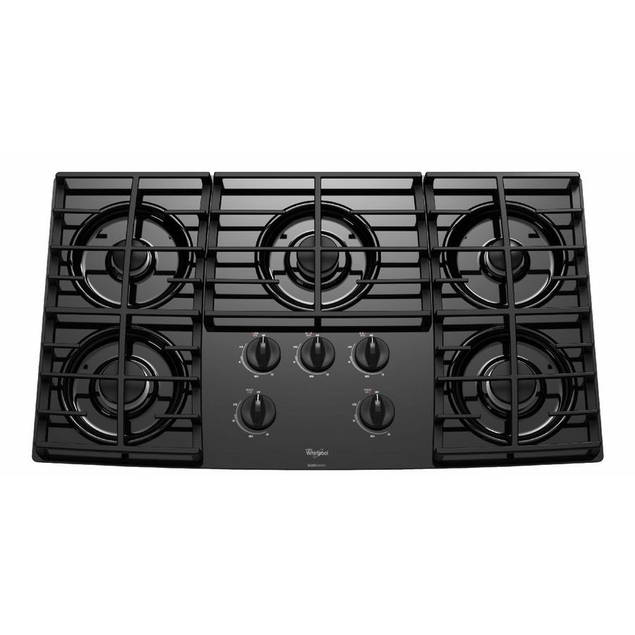 Shop Whirlpool 36in 5Burner Gas Cooktop (Black) at