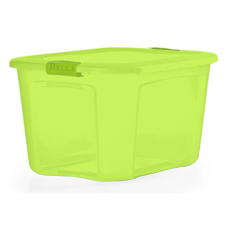 Bella Storage Solution 18Gallon (71Quart) Green Tote with Latching