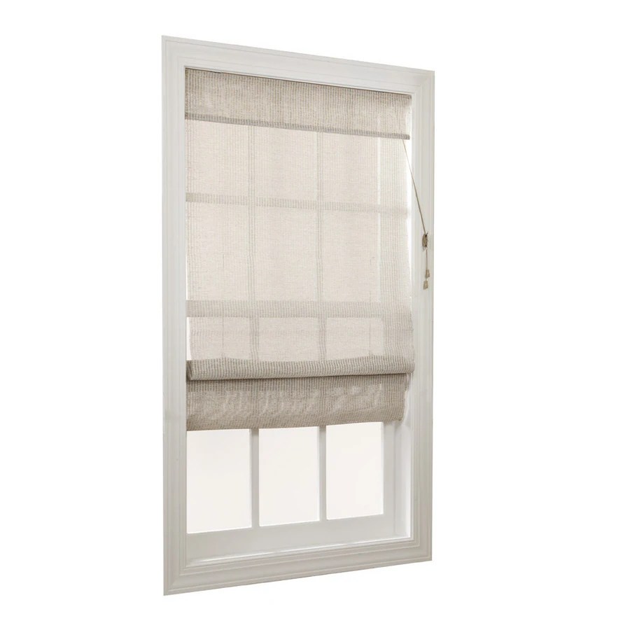 allen + roth Driftwood Light Filtering Fabric Roman Shade 27in