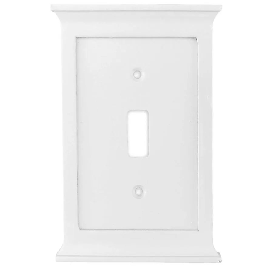 allen + roth Capitol 1Gang White Single Toggle Standard Wall Plate in