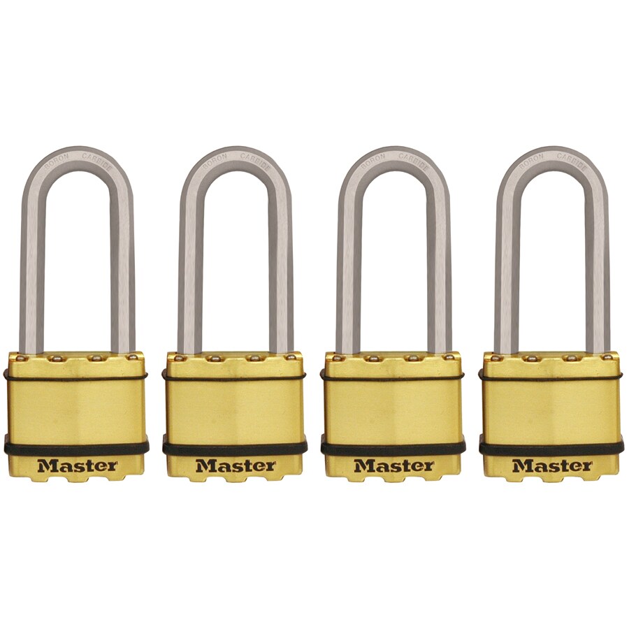 Master Lock 4Pack Brass Keyed Padlock in the Padlocks department at