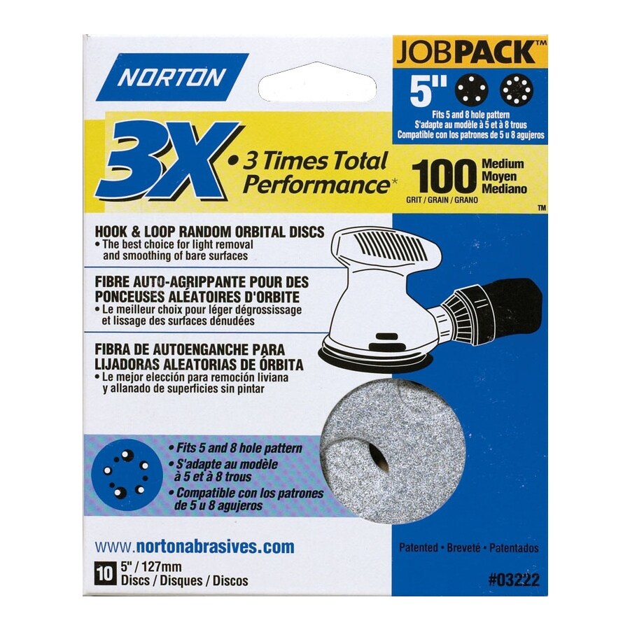 Norton 10Pack W x L 100Grit Commercial Disc Sandpaper in the
