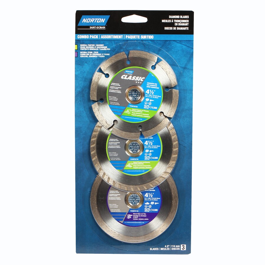 Norton 3Pack 41/2in SetTooth Wet or Dry Set Diamond Circular Saw Blade Set in the Circular