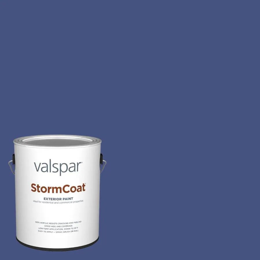 Valspar Pro Storm Coat SemiGloss Classic Royal Blue 40098 Exterior Paint (1Gallon) in the