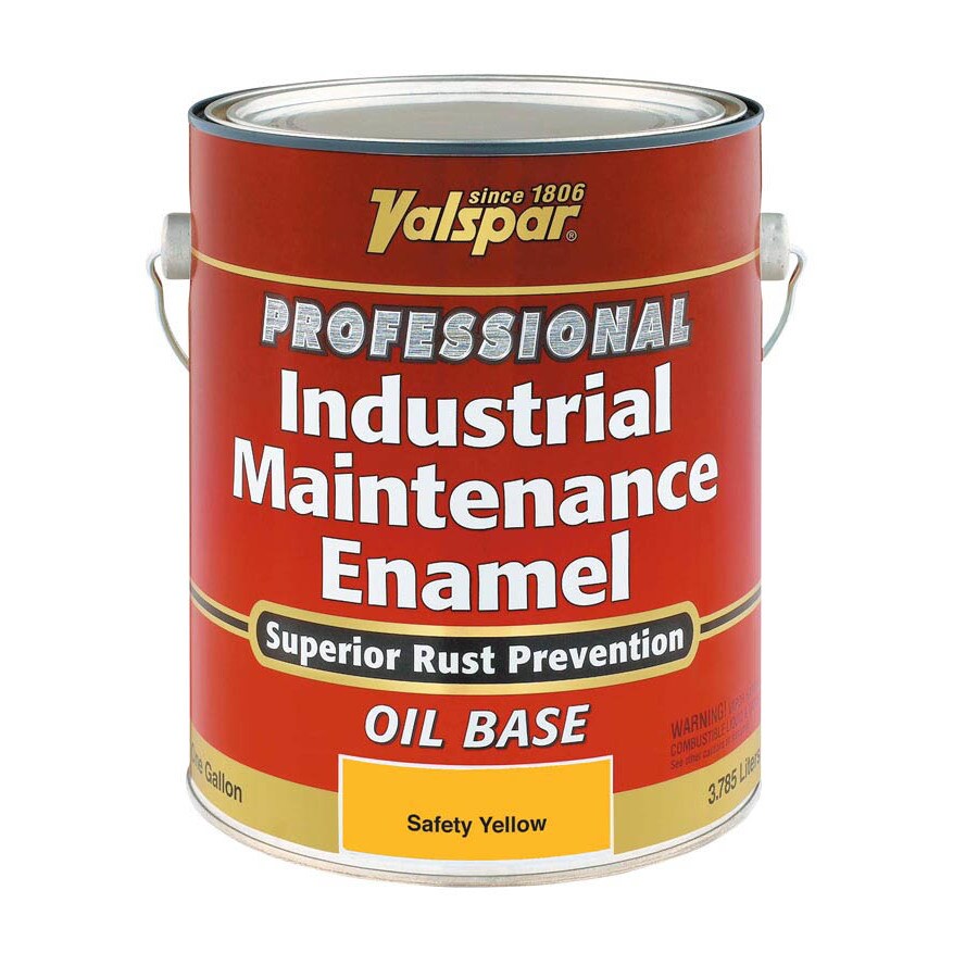 Valspar 1Gallon Interior/Exterior HighGloss Safety Yellow OilBase Paint in the Exterior Paint