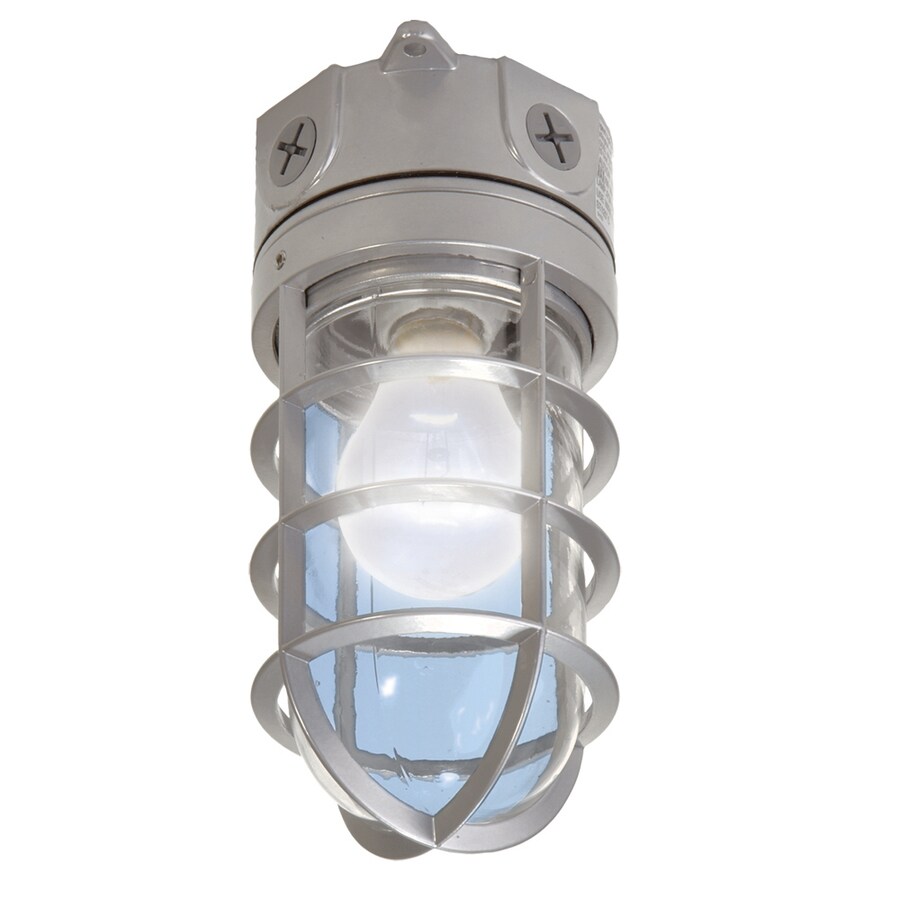 Utilitech 4.12in W Gray Outdoor Flushmount Light at