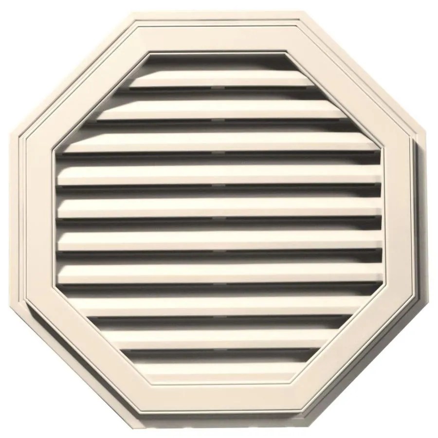 Builders Edge 32in x 32in Sandstone Beige Octagon Vinyl Gable Vent in the Gable Vents