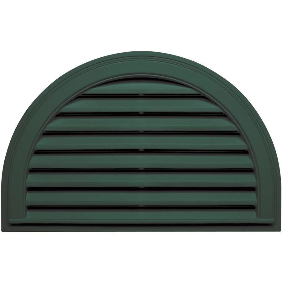 Builders Edge 22in x 32in Forest Green Half Round Vinyl Gable Vent at