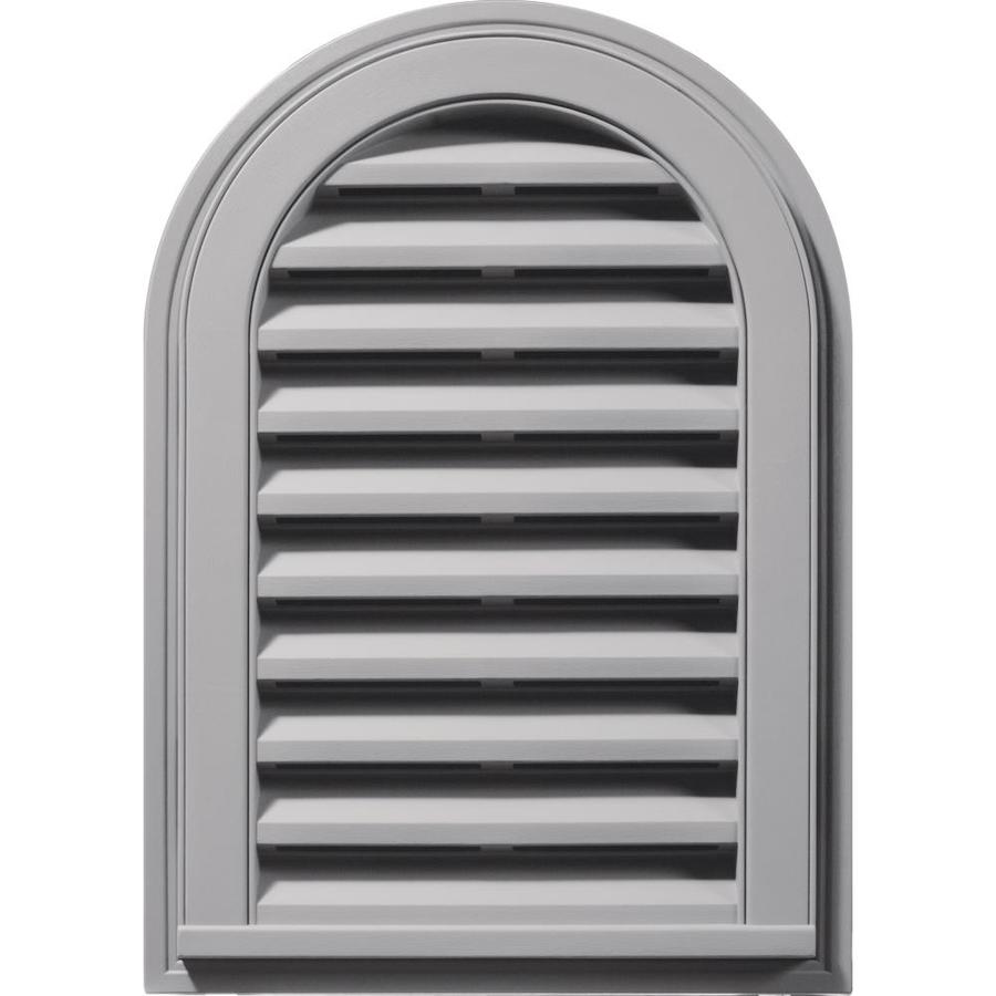 Builders Edge 16in x 24in Gray Round Top Vinyl Gable Vent in the