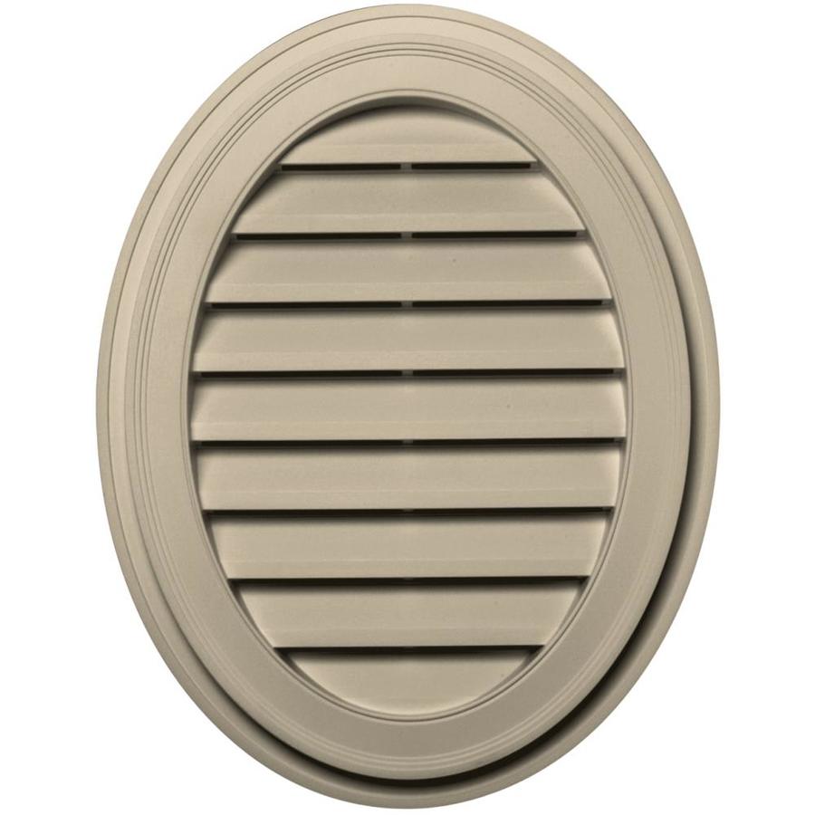 Builders Edge 21in x 27in Almond Oval Vinyl Gable Vent in the Gable